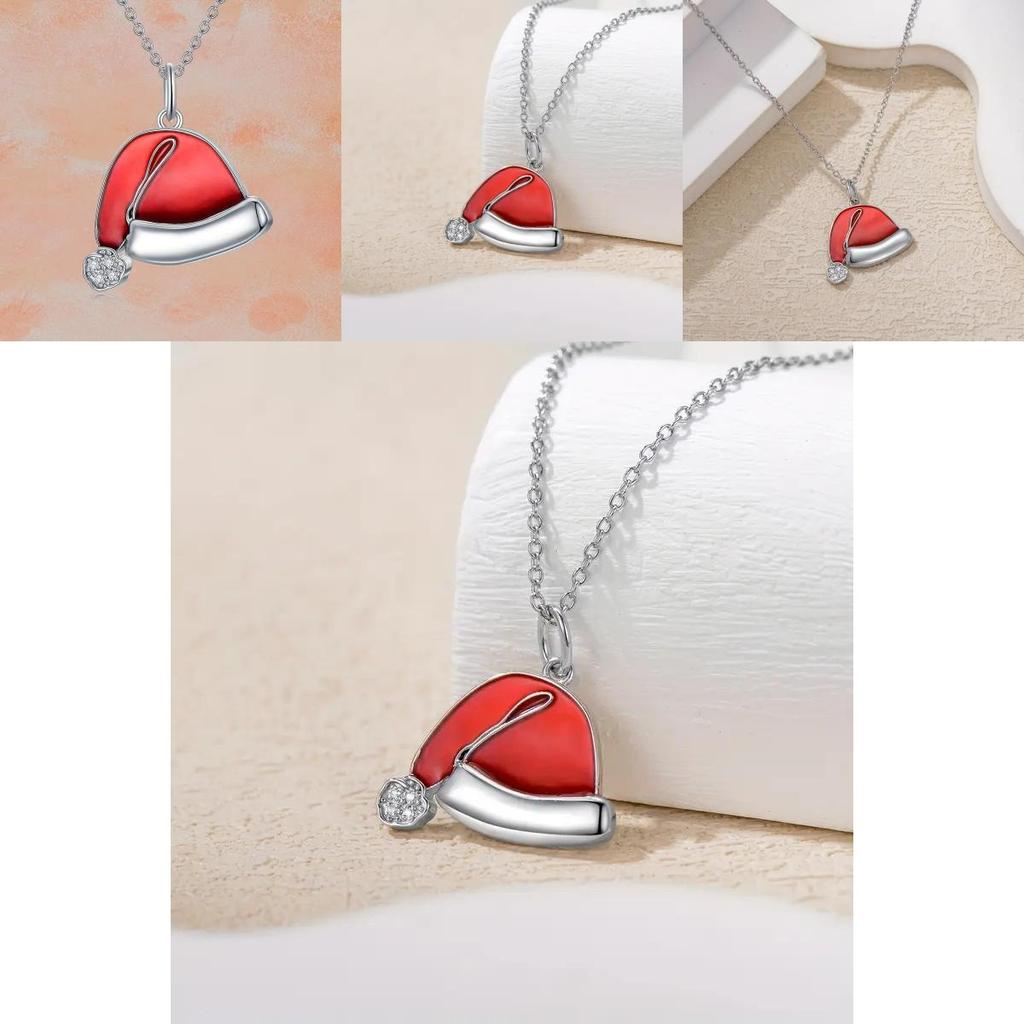 Christmas Hat Pendant With Alloy Craft And Rhinestone Accents For Holiday Fashion And Celebrations