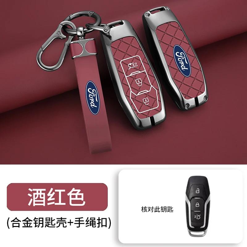 Car Sticker 2025 Hot Zinc Alloy Car Smart Key Case Cover Shell for Ford Focus 3 4 Ranger S C Max Explorer Edge Mustang Fiesta Mo