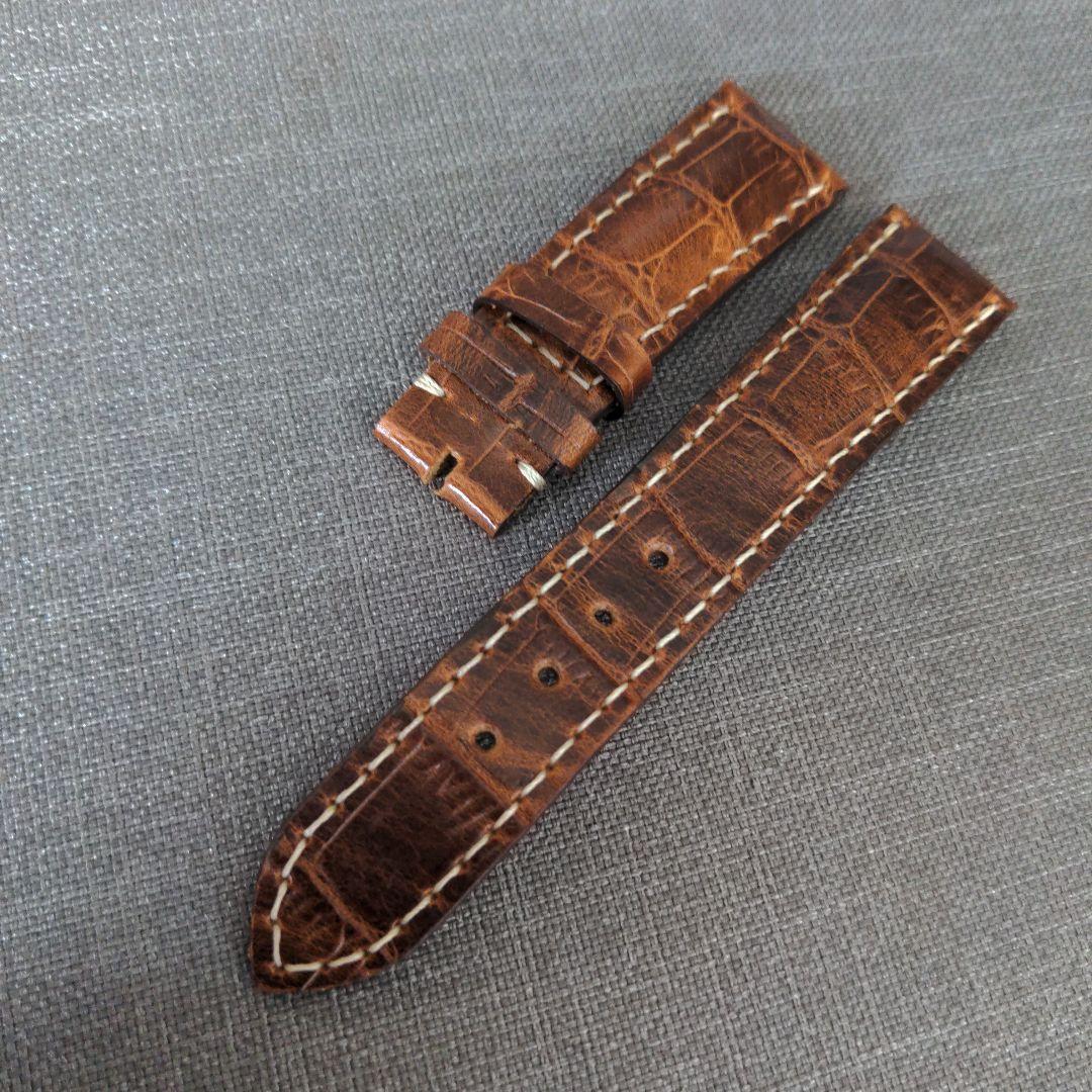 Used Watch strap 20mm oiled pull-up embossed lug width 20mm buckle width 18mm