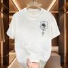 European Station High Sense Niche Crew Neck Light Luxury Men'S T-Shirt Short Sleeve Cotton Fashion Trend Brand Printed Green T-Shirt Trend