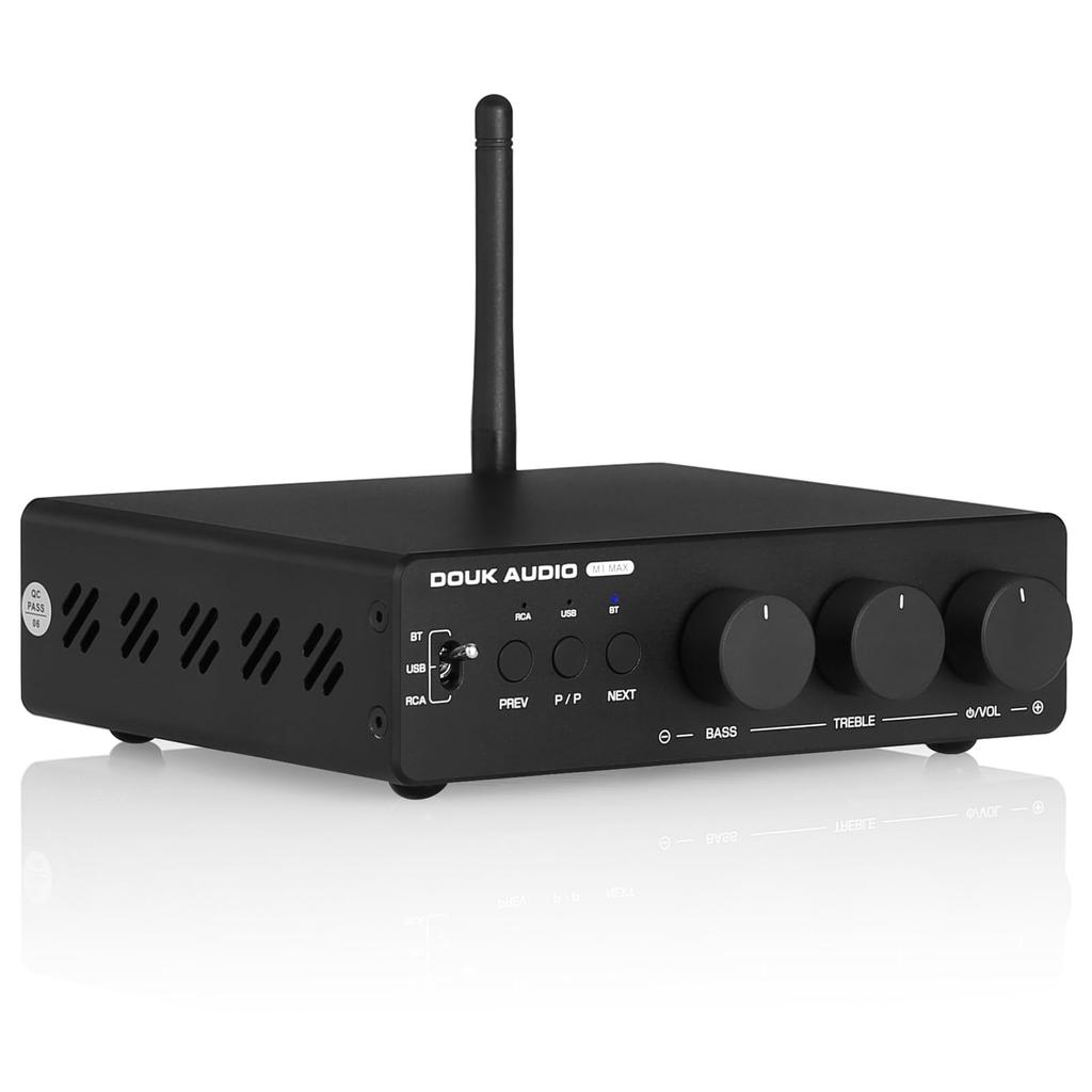 Douk Audio M1 MAX Power Amplifier 300W x2 Bluetooth Receiver Home Stereo Amplifier U-Disk Player