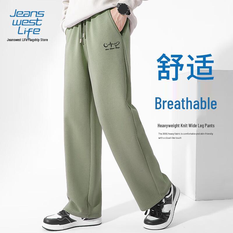 

JEANSWEST LIFE Men s Loose Straight-Leg Knit Sweatpants M