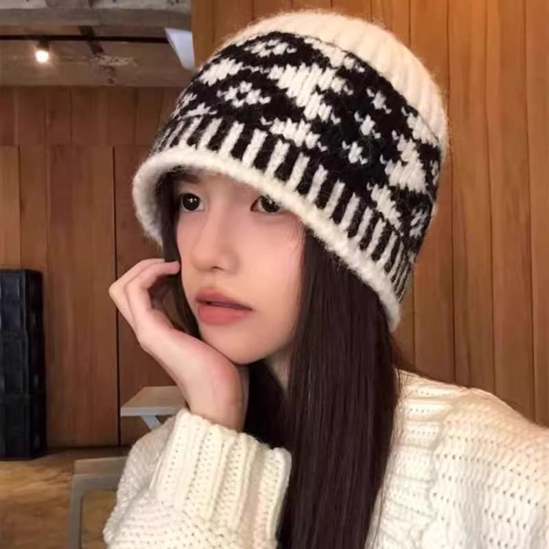 New Arrival: Autumn & Winter Knitted Fisherman Bucket Hat with Face-Covering - Versatile Japanese Style