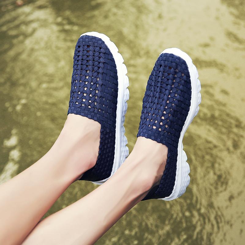 Erkek Slip on Hollow Woven Günlük Ayakkabı Upstream Ayakkabılar