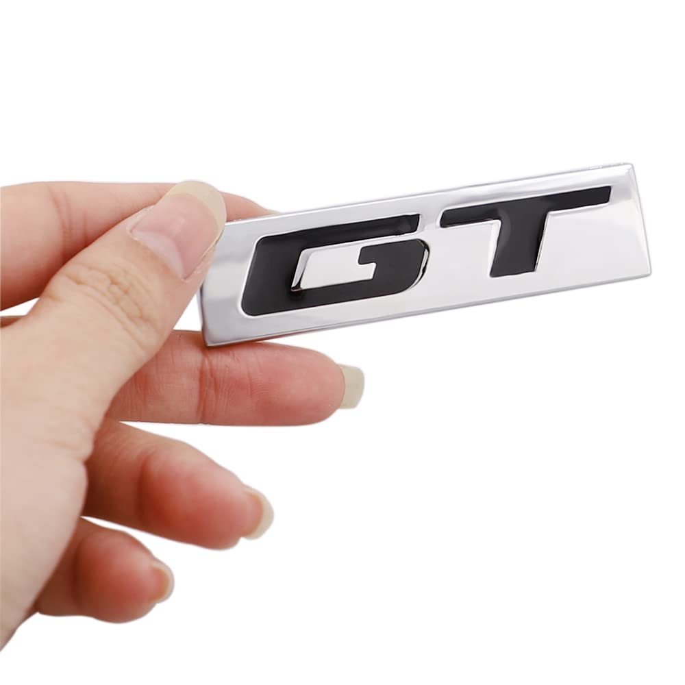 2 Pieces GT Emblem 3D Metal Sticker Suitable for Cars,