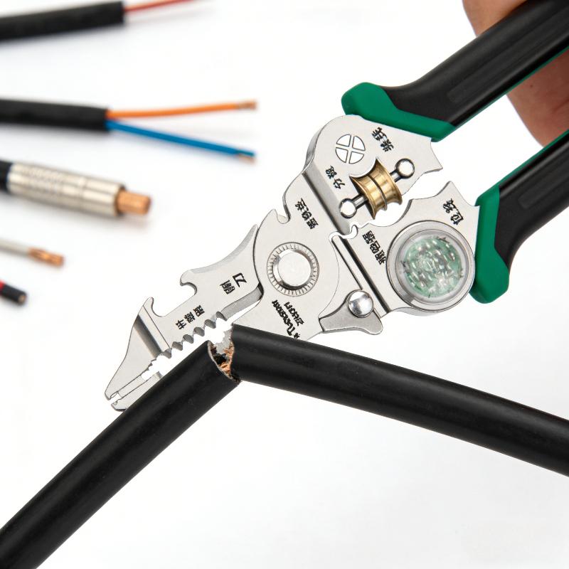 10 IN 1 Multifunctional Wire Stripper with Electricity Measurement Plier for Cutting Pulling Wires Cable Electrician Scissors