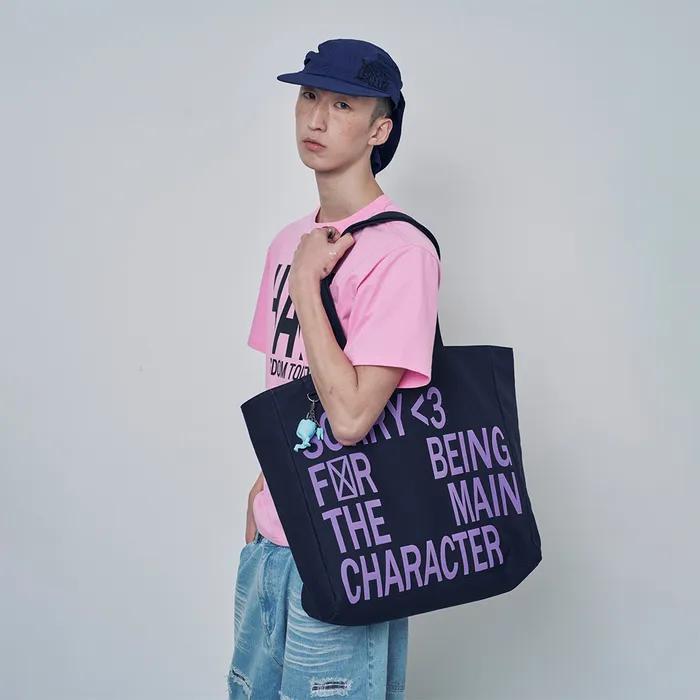 Slogan Logo Big Eco Bag Navy