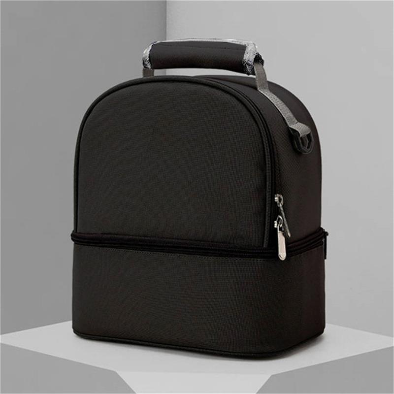 

Практичная изотермическая сумка для ланча из ткани Оксфорд, термо-контейнер для бенто, сумка-холодильник для пикника, контейнер для хранения еды, рюкзак для мамы и малыша чёрный