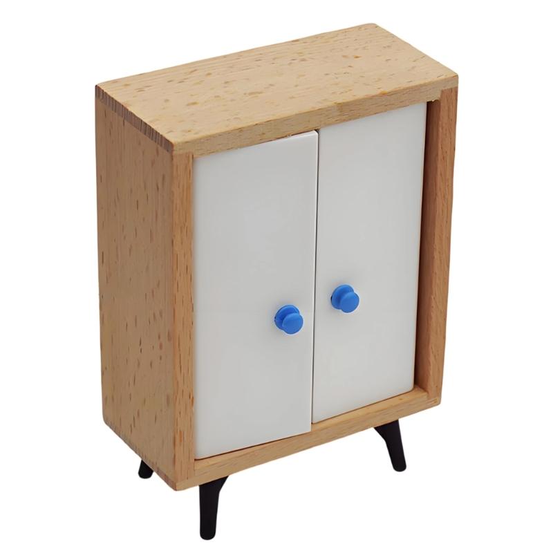 1:12 Scale Miniature Wooden Doll House Bedroom Furniture Model Figurine For Realistic Scene Setting Display Decoration