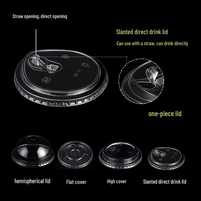 ZISIZ PET Disposable Cold Drink & Coffee Cups with Lids