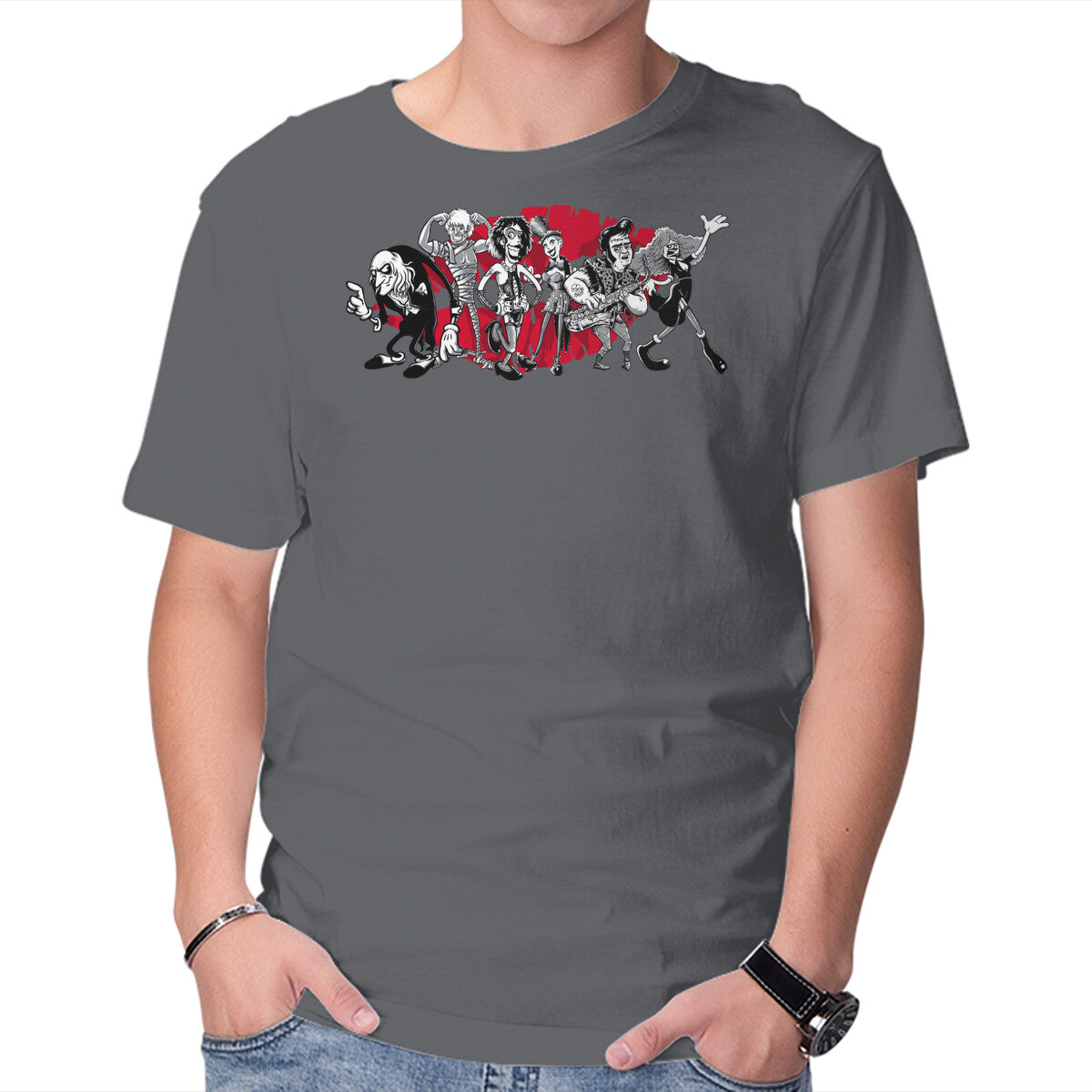 Unisex Crew Neck T-Shirt Gang Of Six Graphic Short Sleeve Casual Tee XXL