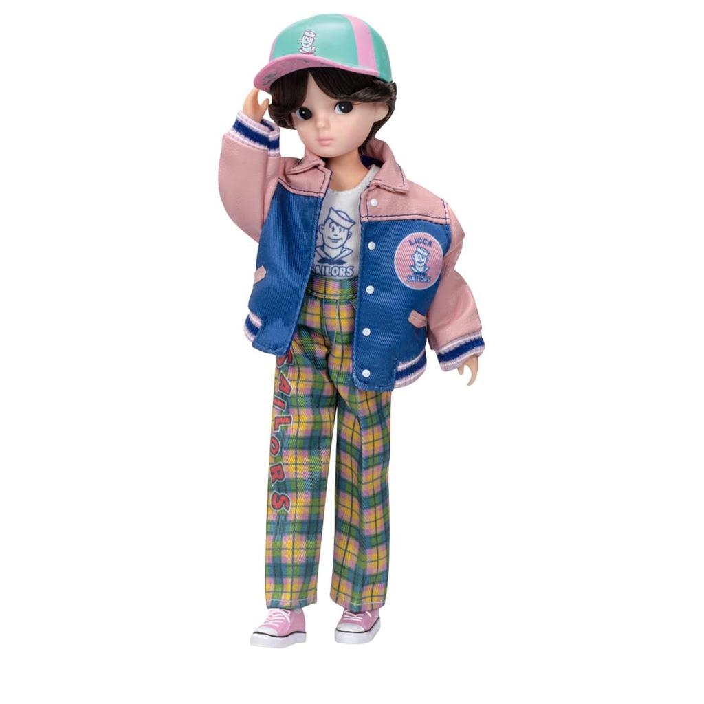 Takara Tomy Doll Retro Licca Sailors Stadium Jacket Fashion Pretend Play Toy for Ages 3 and Up Licca-chan Dress-Up