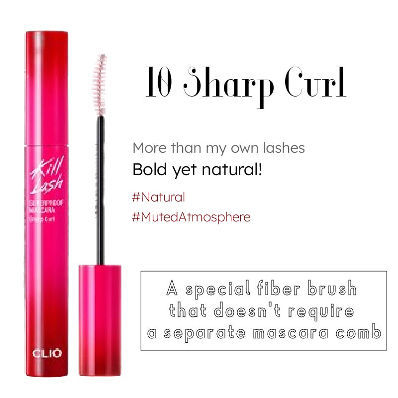 [Clio] Kill Lash Superproof Mascara 7g ( Langanhaltendes Volumen & Volumen-Curling & Scharfer Schwung & Sprungkraft & Entferner 8,5g ) kein Kasten