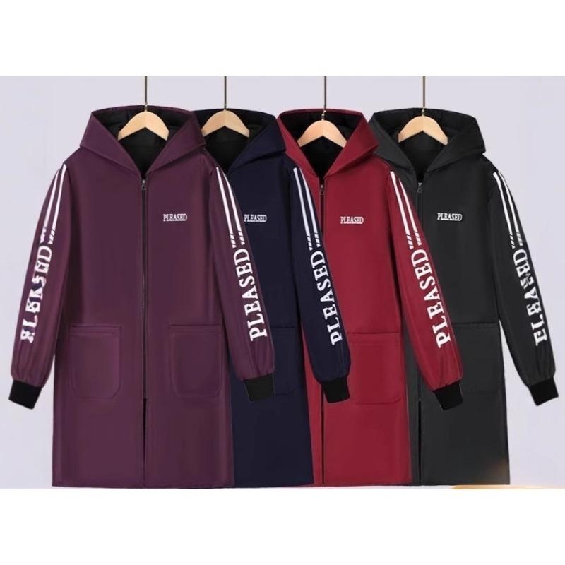 Winter velvet waterproof outer wear, dirt resistant work clothes, dust-proof, new long sleeved hooded oil resistant kitchen cover