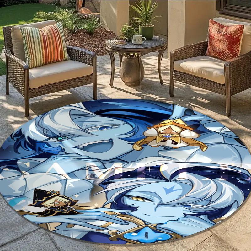 Cookie Run Kingdom Round Area Rug,Carpet Rug for Living Room Bedroom Sofa Playroom Decor,Non-slip Floor Mat19