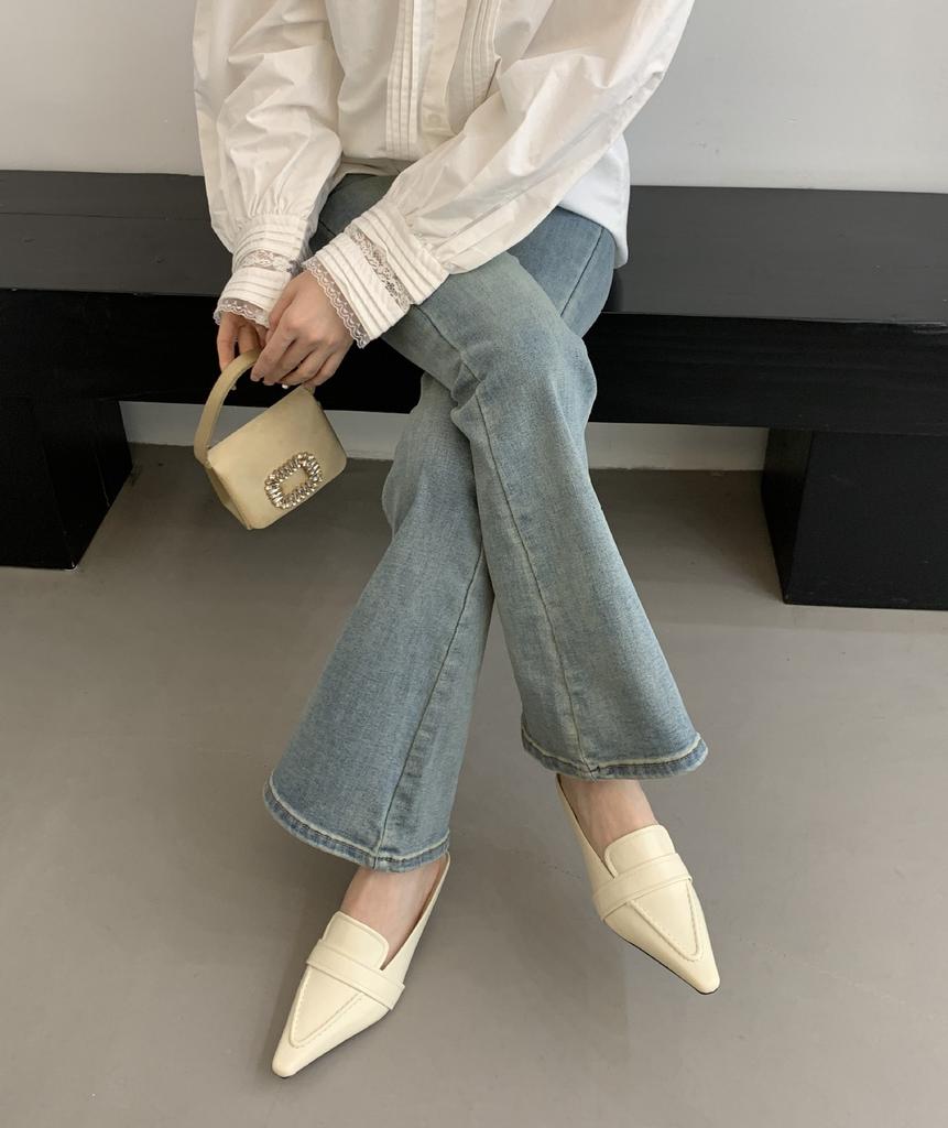 British Style Bag Head Half Slippers French Niche Low-Heeled Muller Shoes Retro Fashion Outer Women'S Shoes