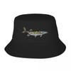 Nueva Ilustración de Pez Almizclado Gorra Tipo Cubo Verde Oliva Sombrero de Playa Marca Gorra Unisex Montañismo Sombreros para Mujer Unisexs