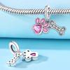 Copper Pink Cute Claw Bone Pendants Bracelet Charms Fit Women Jewelry Party Decorate Beads Diy Fine Gifts Accessory