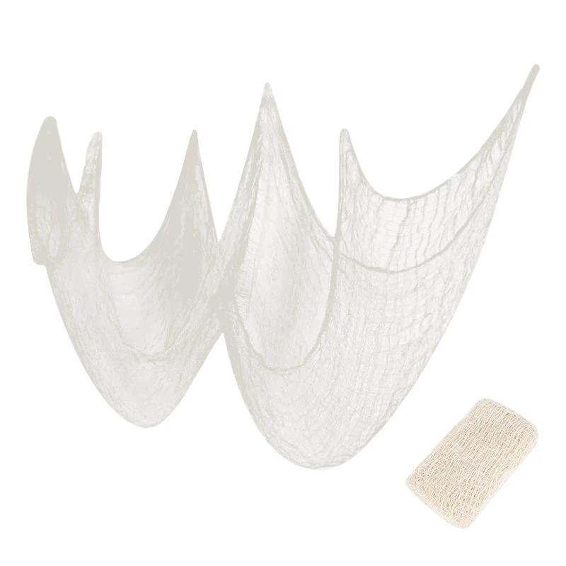 44 sqft Creepy Cloth Spider Web Halloween Decorations Cobwebs Bar Atmosphere Horror Theme Party Decor Supplies 3 Pack 76cmx183cm