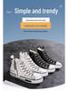Hong Kong Style High-Top Canvas Shoes: Japanese Retro Zipper Trendy Workwear for Men