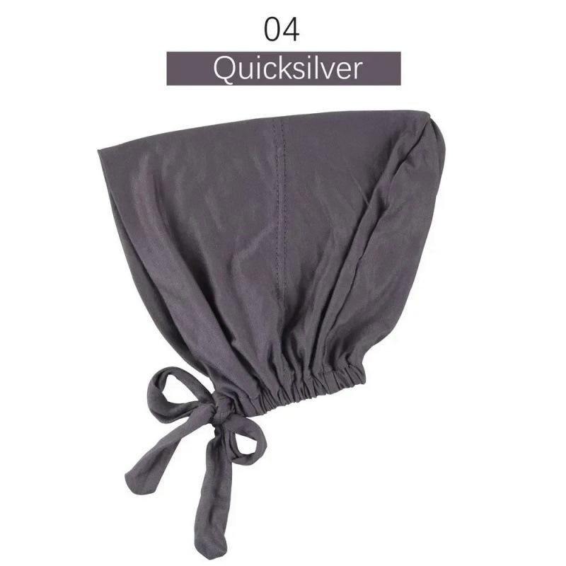 Solid Color Elastic Tie-Back Modal Undercap Hijab Scarf Adjustable Kufi Cap