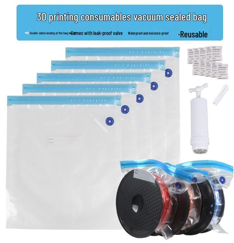 3D Printing Filament Vacuum Seal Bag: Drying Box for PLA/PETG, Moisture-Proof Storage, Accessories Included
