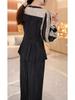 Spring 2025 Women's Luxury Suit: Stylish Slimming Top & Wide-Leg Pants Set