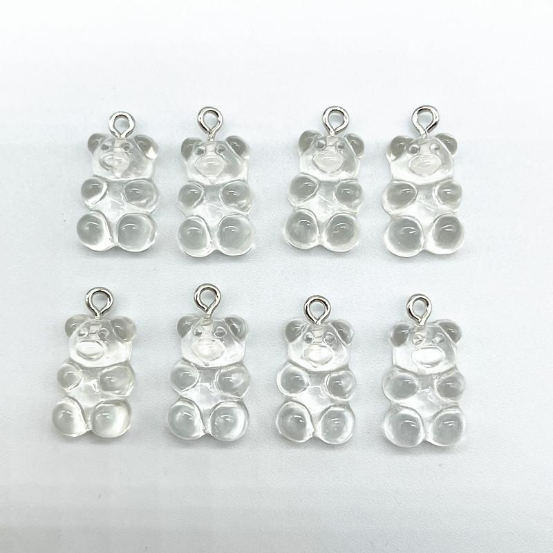 10Pcs Candy Bear Pendant Charms for Necklace Bracelet Earrings Jewelry Making Diy Findings Resin Bears Christmas Making