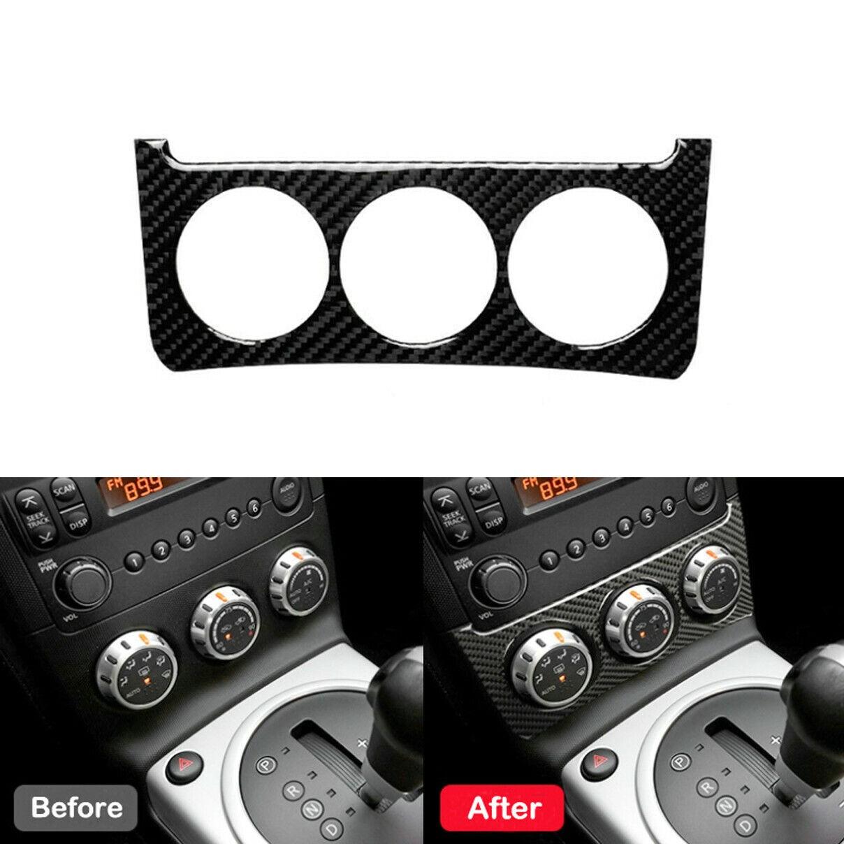 Carbon Fiber Interior Console Switch Trim Sticker Cover For Nissan 350Z 2006-09