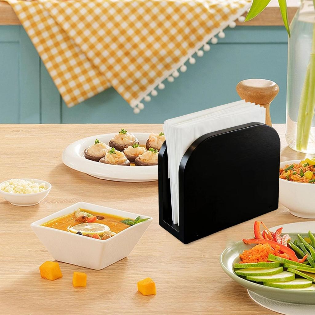 Wooden Freestanding Napkin Holder Rustic Paper Tissue Dispenser for Restaurant Table and Home Décor
