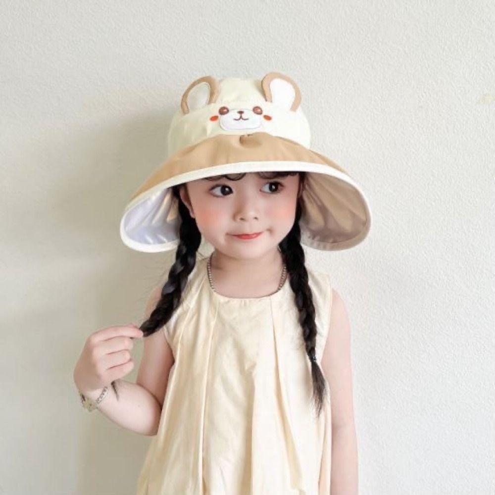 Adjustable Summer Beach Cap Big Brim Children Sun Hat Cute Kid Sun Protection Hat  Girl