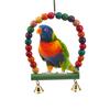6 Pcs Bird Parrot Toys, Bird Swing Toy Colorful Chewing Hanging Hammock Swing Simple Bell Small