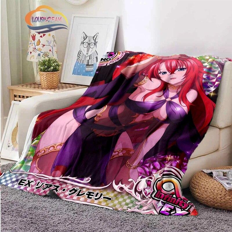 3D tištěná střední škola DxD plyšová deka Módní Flanel Fleece Sexy animace Dárek pro holčičku Sofa Nap Travel