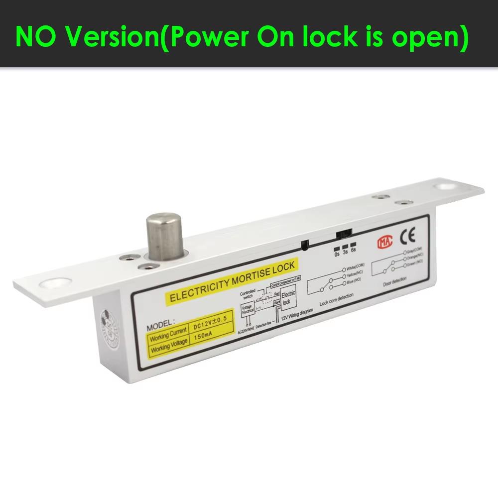 DC12V Durable Steel Zinc Plated Narrow Panel Electric Dead Bolt Lock with Time Delay for Swing Door Access Control System