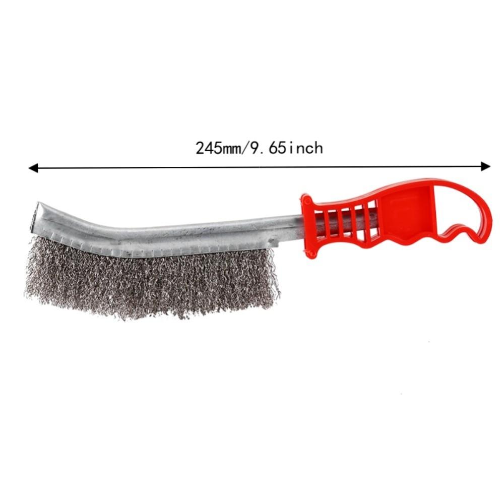 2pcs Stainless Steel Bristles Scratch Wire Brush Long Handle Design Steel Brush Tool Grill Cleaning