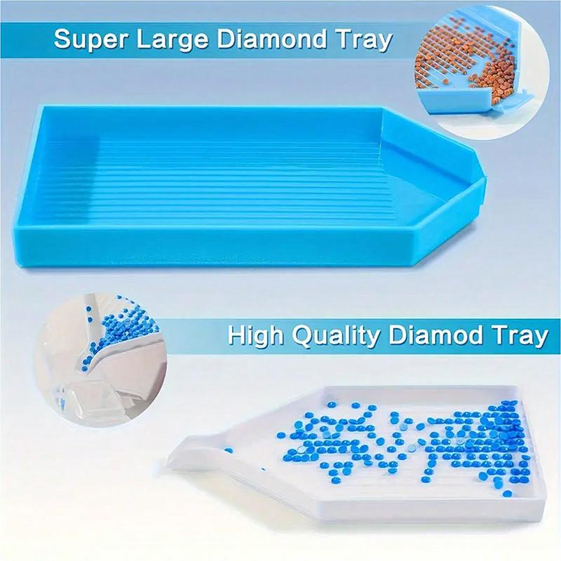 77 DIY Diamond Painting Accessories Set - Multi-functional Diamond Painting Kit with Blue Roller, Diamond Embroidery Box, DIY Art Supplies