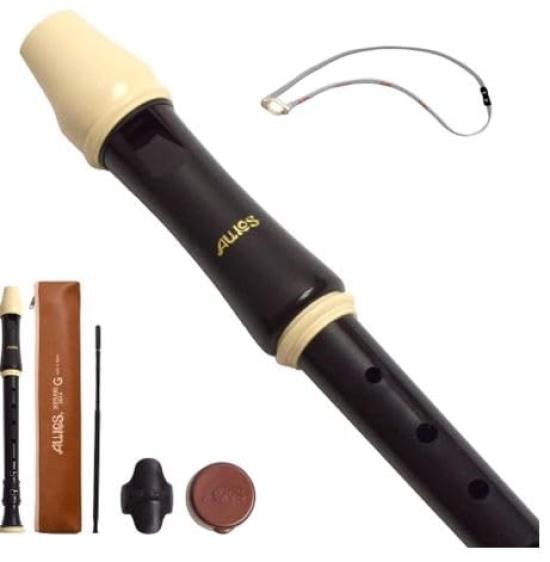 Toyama Musical Instruments AULOS 204A Soprano Recorder (German Style) with Neck Strap (NS-S Set)