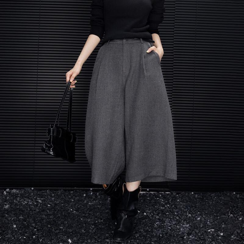 Demana Women's Winter Smart Warm Pleated Wide-Leg Cropped Pants