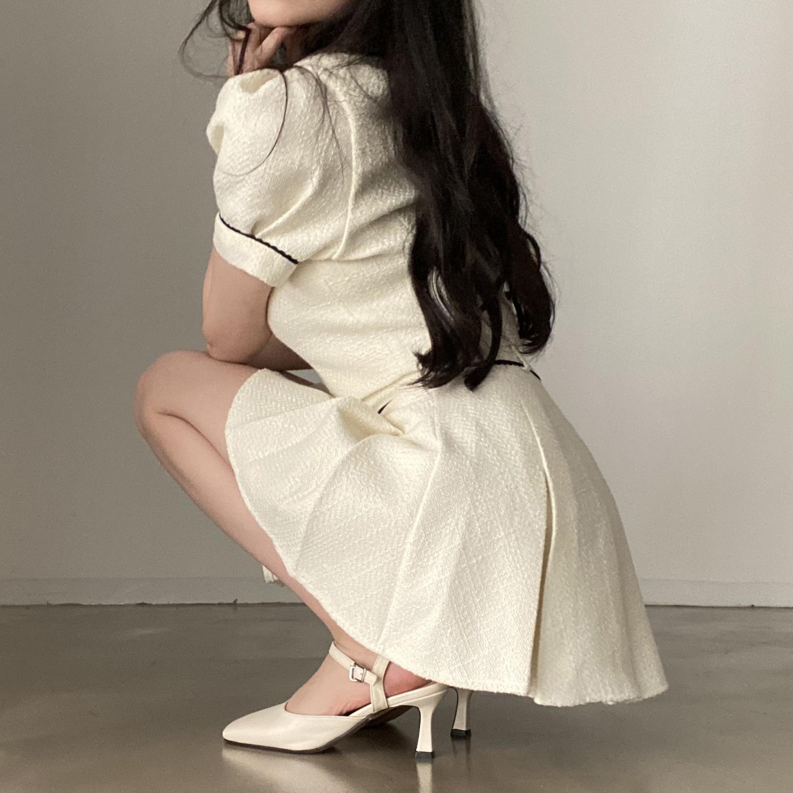 

Korean Chic Tweed Jacket & High-Waisted Skirt Set for Women - 2026 New Arrival Small абрикосовий