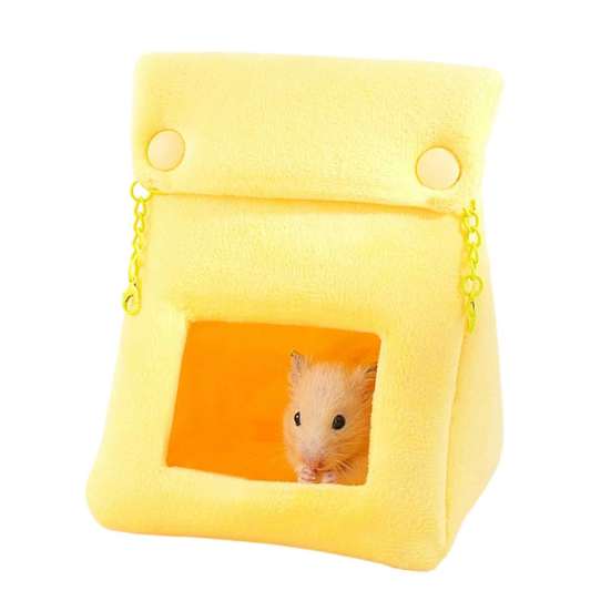 Comfy Sleeping Bag for Hamsters Bread Hamster Bed, Plush Warm Cave Cozy Hanging Creative Shape Pet House Hammock, Small Animal Cage Accessory