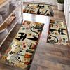 1Pcs Anti Fatigue Kitchen Rugs,Floral Black Cat Print Waterproof Non-Slip Thick Cushioned Kitchen Mat Heavy Duty Comfort Standing Mat for Kitchen