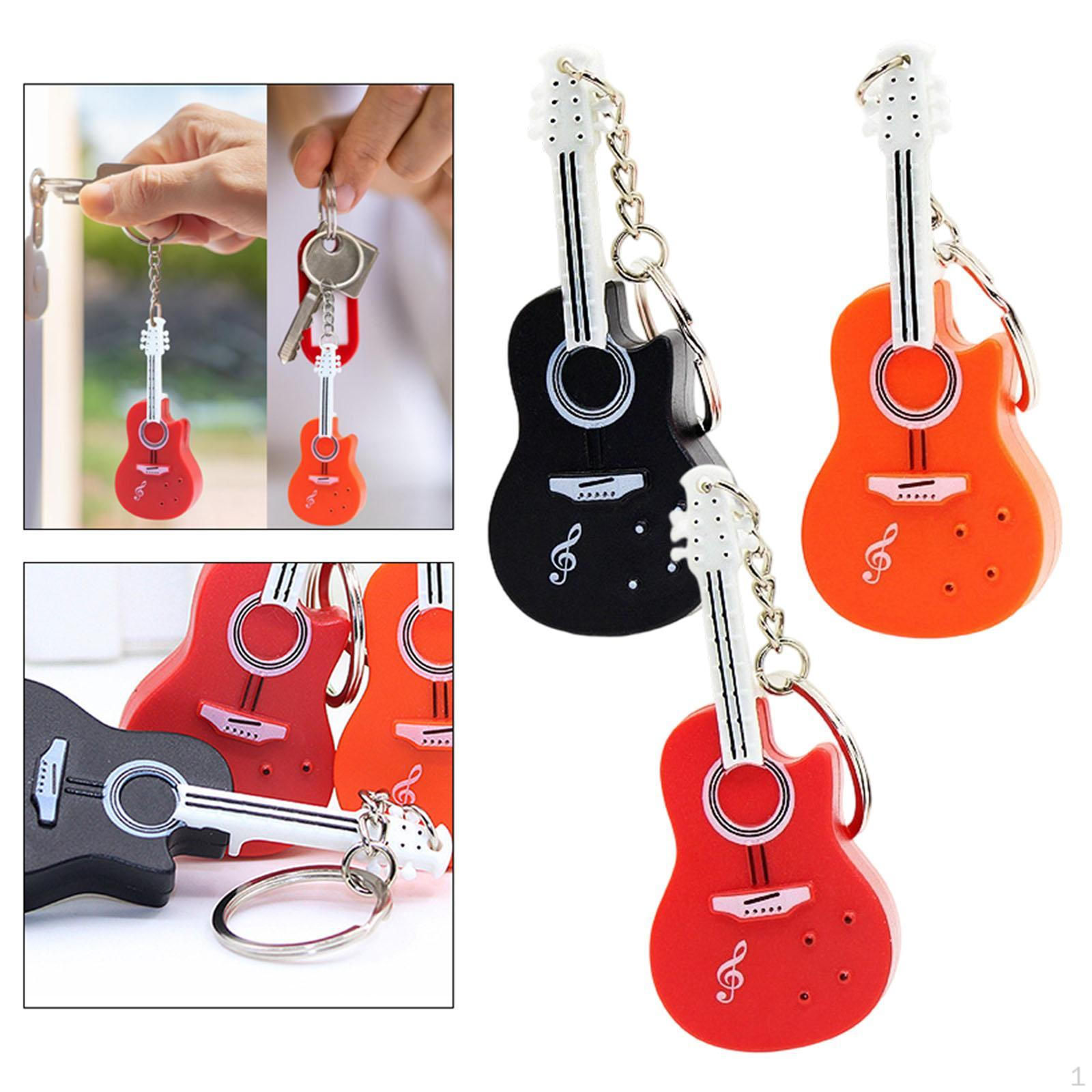 

3 Pieces Small Guitar Keychains Party Favors for Purse Handbag Wallet