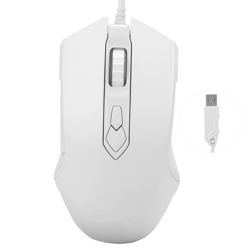 Wired Mouse USB RGB Desktop Laptop Gaming Adjustable DPI Computer Accessories AJ52 AJ52 Blanc athletique
