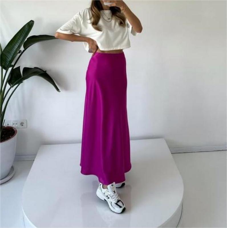 

2023 Spring and Autumn High-Waisted Fishtail Drape Sexy Women s Skirt Medium розы красного