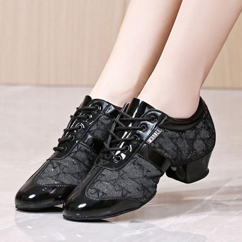 Scarpe Originali in Pelle per Danza Latina da Donna Uomo Suola Morbida Scarpe da Ballo Standard Internazionale Scarpe da Ballo Tango Salsa Festa con Tacco 3.5cm