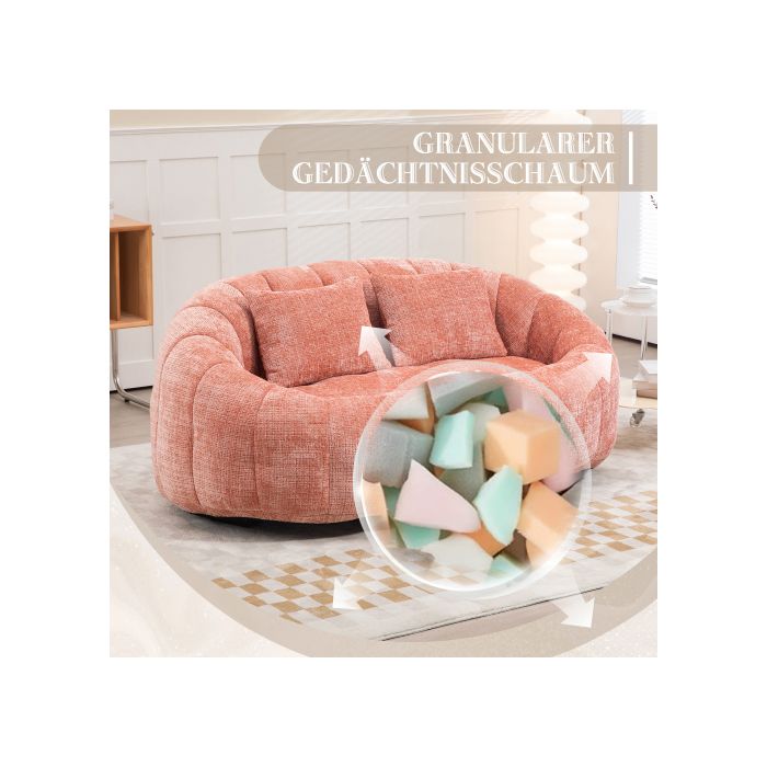 Fauteuil - MUVOE - Loveseat - Chenille - Rose - Confort Durable