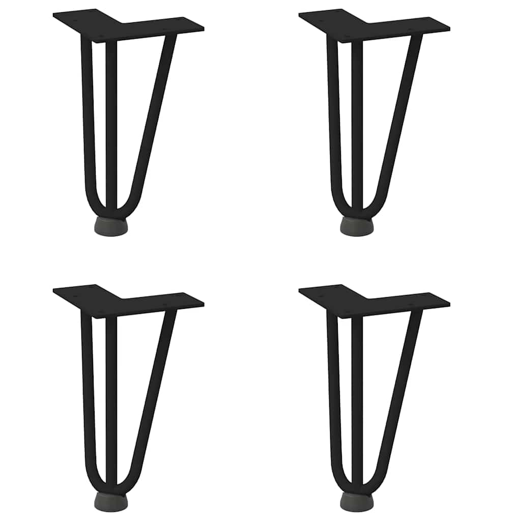Vidaxl Nogi Do Stołu Hairpin, 4 Szt., Czarne, 20 Cm, Lita Stal