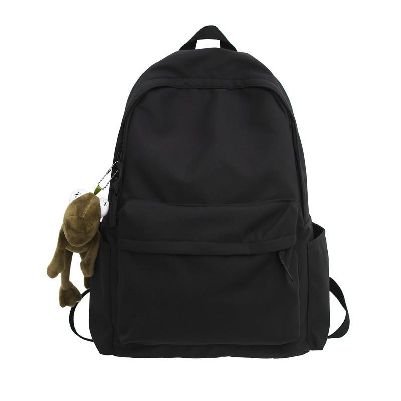 Schoolbag Wholesale New Student Schoolbag Male Korean Version Harajuku Monochrome Backpack Female Fashion Ins Tide Large Capacity Backpack