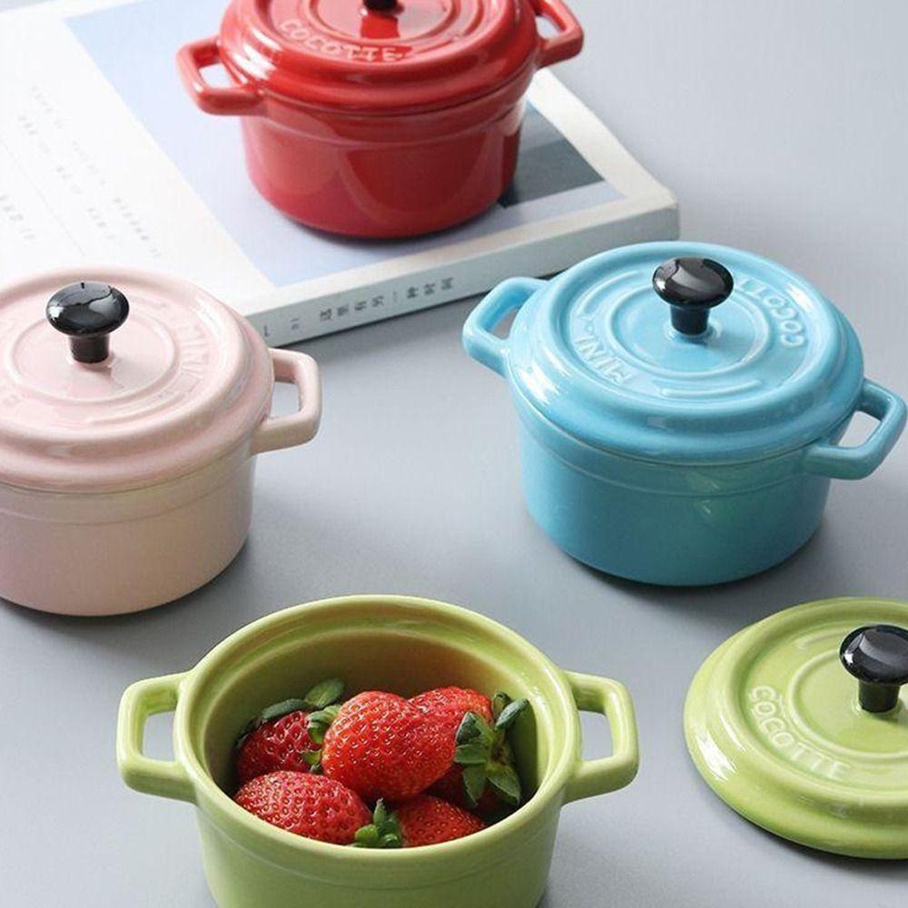 200ml Steamed Egg Bowl Anti-scalding Mini Casserole with Lids Creme Brulee Bowl  Butter