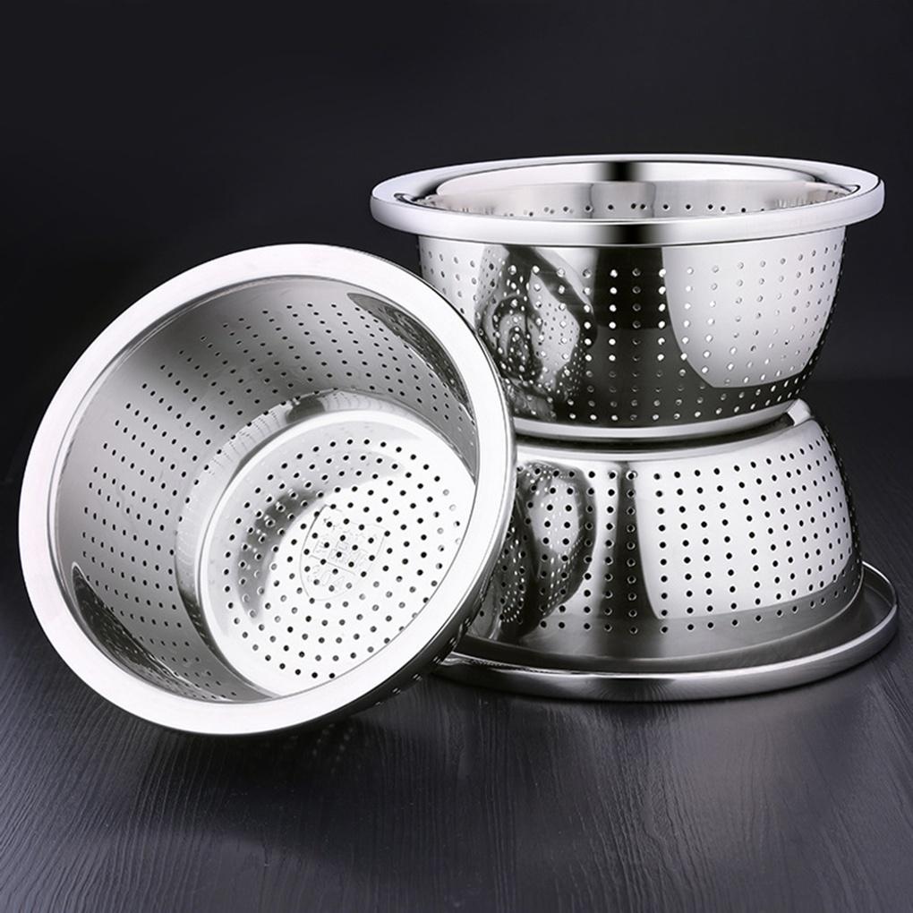 Kitchenware Perforated Stainless Steel Tray (30cm) Fruit Basket